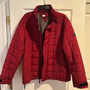 Tommy Hilfiger Men’s Small Burgundy Quilted Puffer Jacket Lightweight